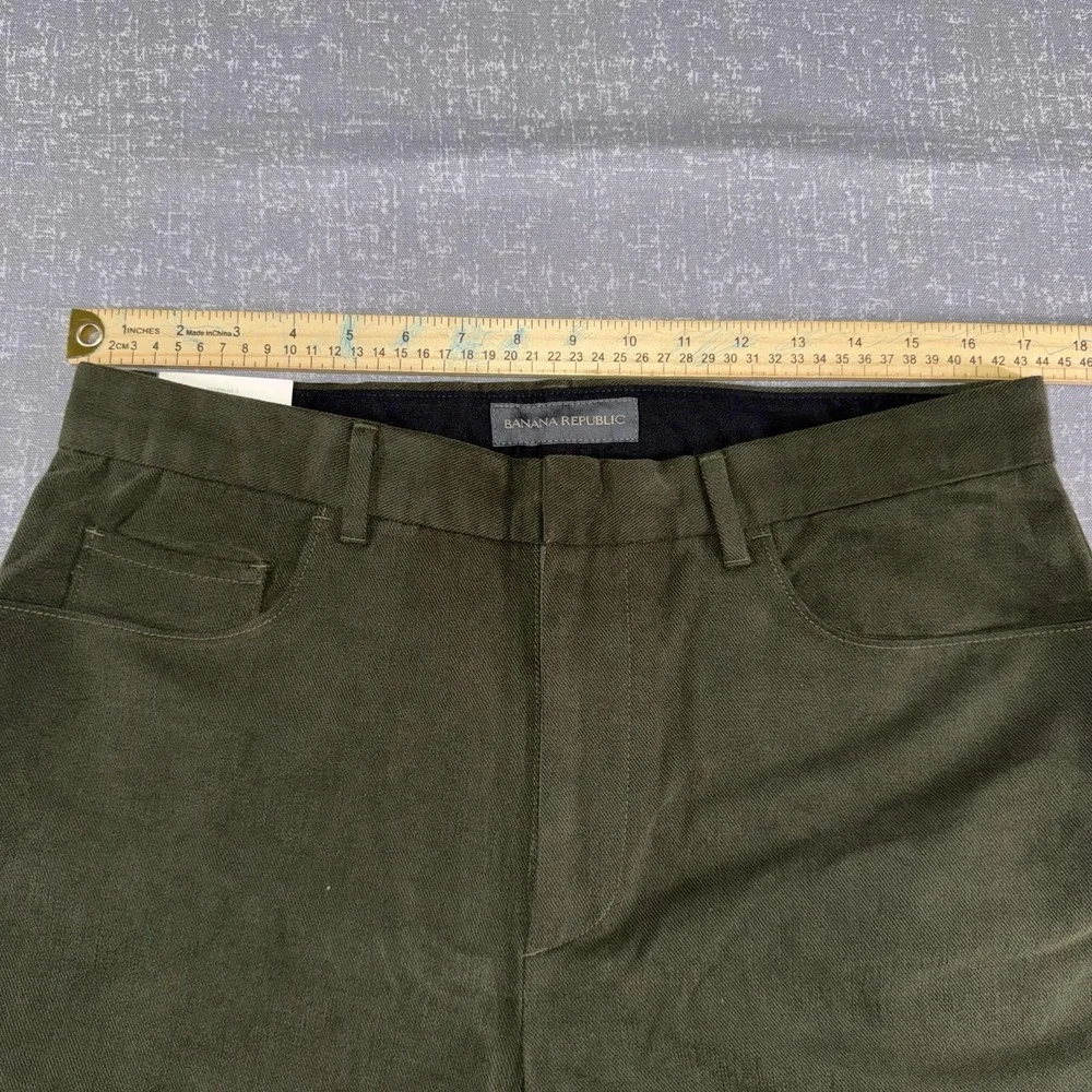 Banana Republic Chino Pants Mens 35x34 Green Cotton Straight Leg 5-Pocket Casual